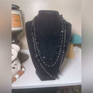 Elegant Black Multi-Layer Necklace